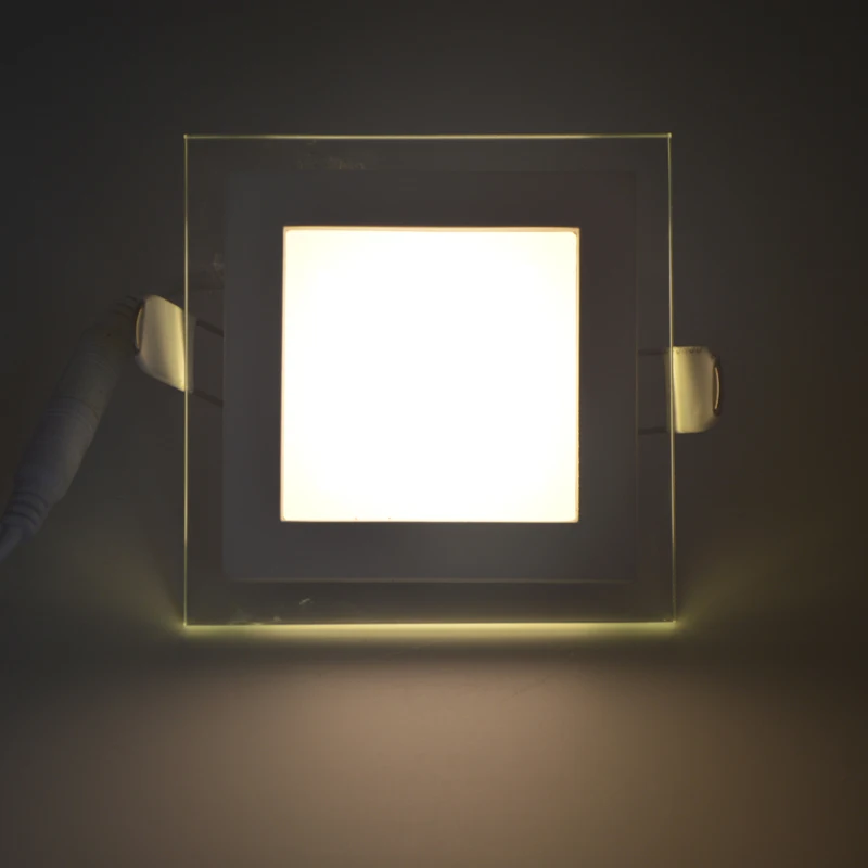 Dimmable LED Panel Downlight 6W 12W 18W Square Glass Panel Lights High Brightness Ceiling Recessed Lamps SMD5730 AC110V AC220V
