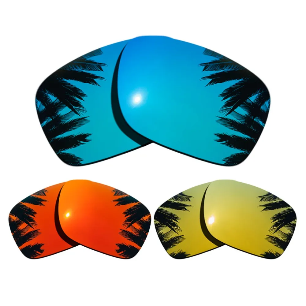 (Blue+Orange Red+24K Gold Mirrored Coating) 3-Pairs Polarized Replacement Lenses for Holbrook Frame 100% UVA & UVB Protection