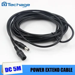 Techage-Cable de extensión de alimentación CCTV DC, adaptador de fuente de alimentación para cámara de seguridad, enchufe macho de 5,5mm x 2,1mm, 5M/10M