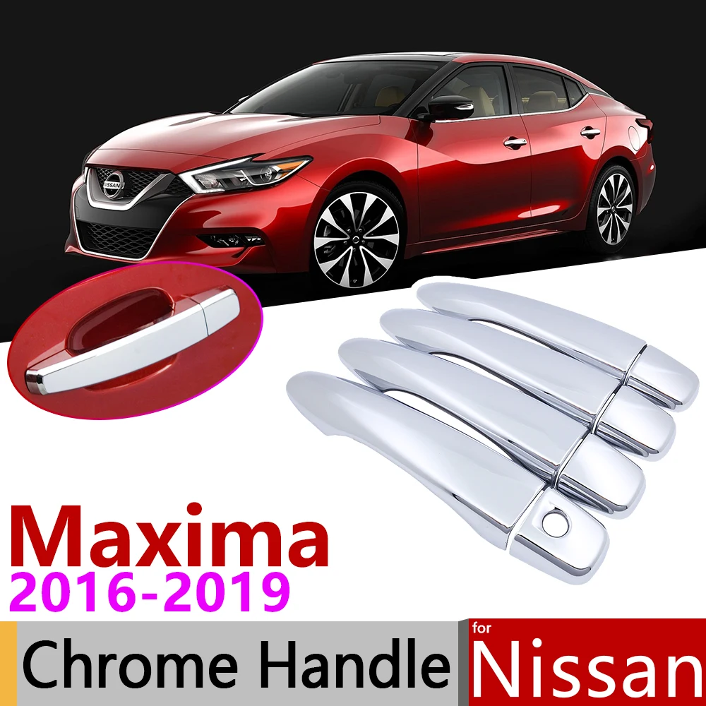 

for Nissan Maxima A36 2015~2019 Luxurious Chrome Exterior Door Handle Cover Car Accessories Stickers Trim Set of 4Door 2017 2018