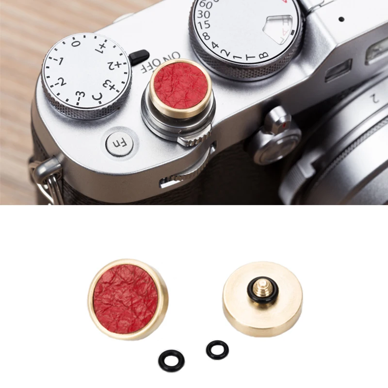 LXH 2019 New Retro Brass+Leather Camera Soft Shutter Release Button for Fujifilm Fuji XT20 X100F X-T2 X100T X-T10 X20 X-Pro2