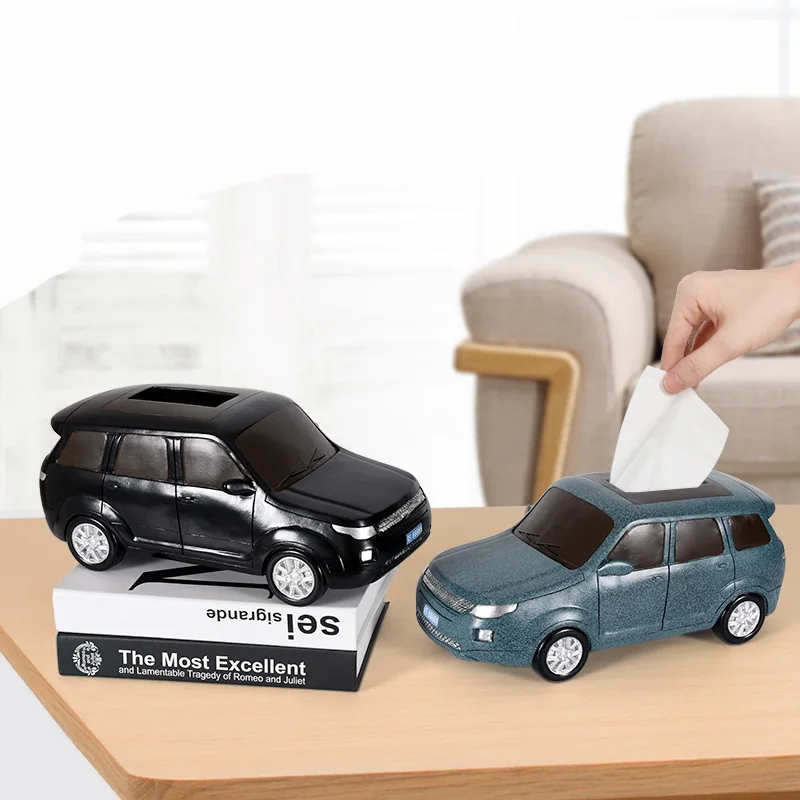 Creative simulation car model resin tissue box Unique car home office decoration tissue box