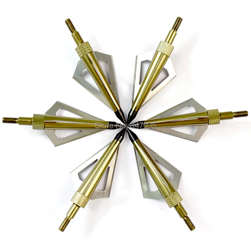 

12 pcs 125 Grain Brown broadhead point tip arrow head aftershock for arrow hunting Beast archery bow