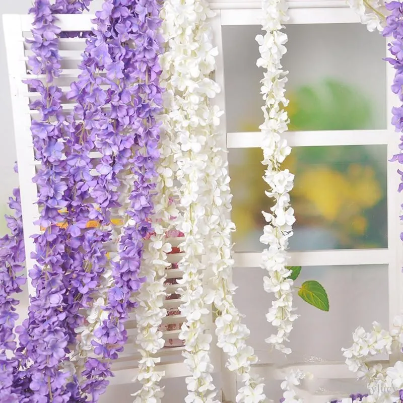 120CM long Simulation Flower Vine String Upscale Hydrangea Wisteria Garland for Home Ornament Wedding Decoations free shipping