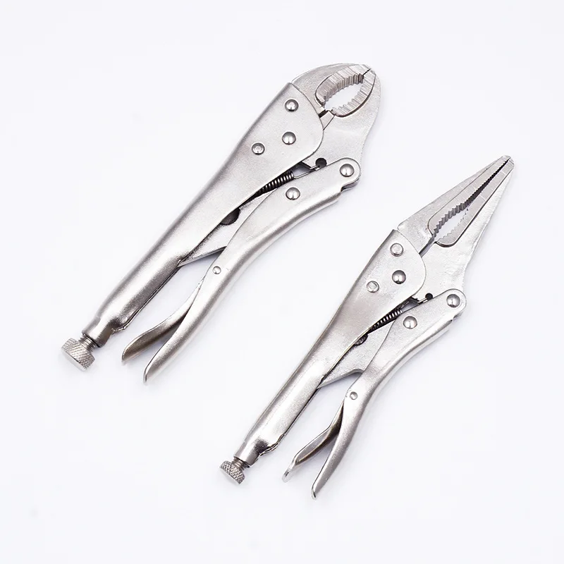 2pcs/set 5''/7'' Locking Pliers Round And Flat Mouth Straight Jaw Multitool Vice Grips Pliers Set Hand Tools