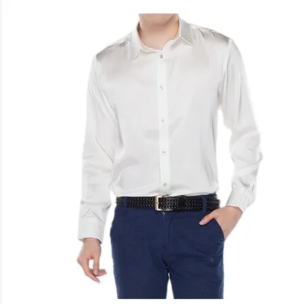 

Plus - size men's shirts The new 2024 long sleeve mulberry silk shirts cultivate one's morality shirt male XS - 6 xl