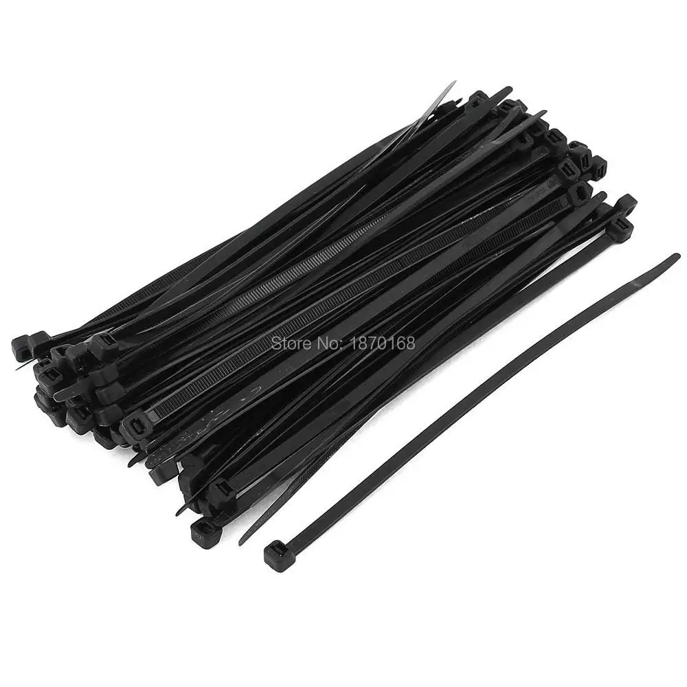 

1000Pcs Self Locking Fastener Zip Trim Wrap Loop Cable Tie 5mmx200mm