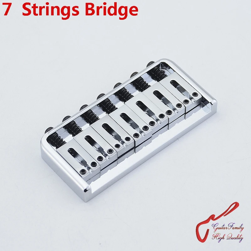 1 Set GuitarFamily Super Quality 7 Strings Electric Guitar Fixed Bridge Stainless Saddle / Steel Plate  Chrome   MADE IN KOREA