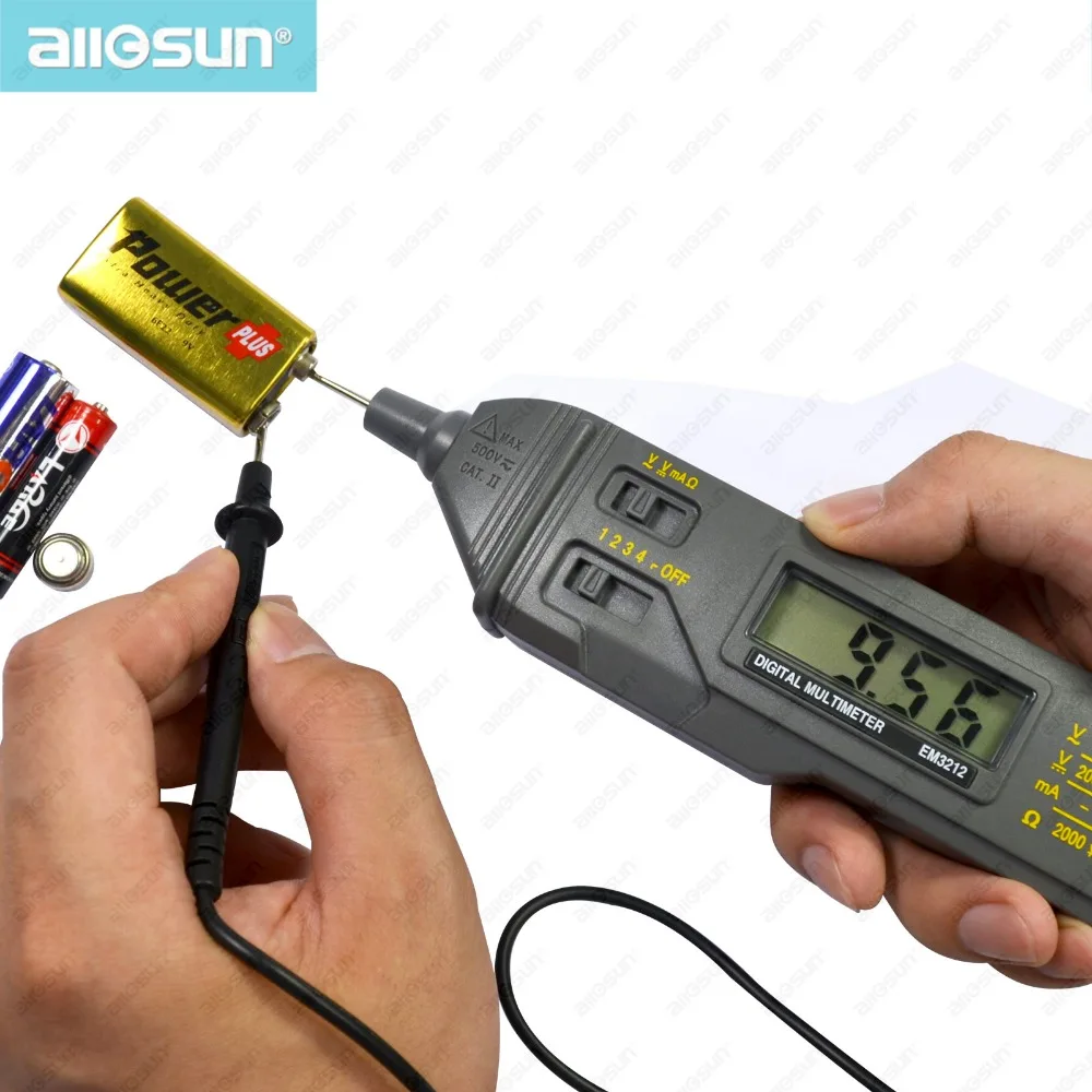 ALL SUN EM3212 Pen Probe Autoranging Digital Multimeter DMM Tool With Tester Probe LCD Pen Multimeter Auto Tester