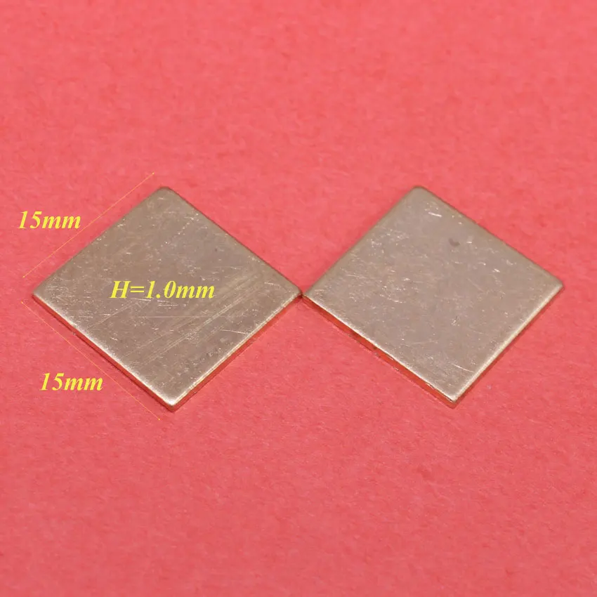 ChengHaoRan-almohadilla térmica de cobre DIY para ordenador portátil, lámina disipadora de calor para GPU, CPU, VGA, Chip RAM, refrigeración, 15x15x0.3/0.5/0.8/1.0/1. 5mm