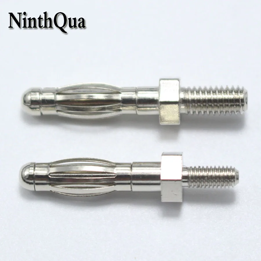 1pcs 4mm Banana Plug with Thread 3mm / 4mm for Panel Mount M3 / M4 Bolt Fitted Uninsulated Plugs Adaptor Connector