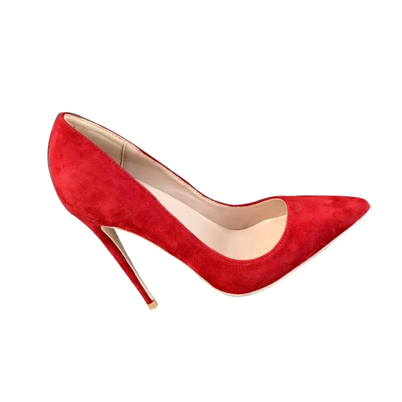 Women Pumps for Wedding Shoes Pointed Toe Sexy High Heels Shoes 12 cm 10 cm Stilettos Red Black plus size 33-45 RM001 ROVICIYA