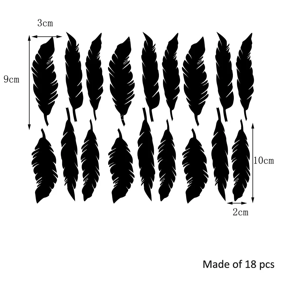 Acrylic Mirror Surface Feather Wall Sticker For Kids Rooms Baby Nursery Self-adhesive Wall Decal Home Decor DIY Art Mural Poster