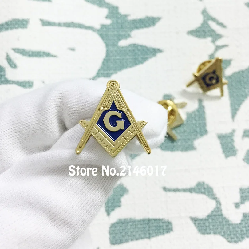 10pcs Wholesale Masonic Square and Compass with G 19mm High Enamel Pins and Badge Freemason Masonry Pin Brooch Lodge Metal Craft