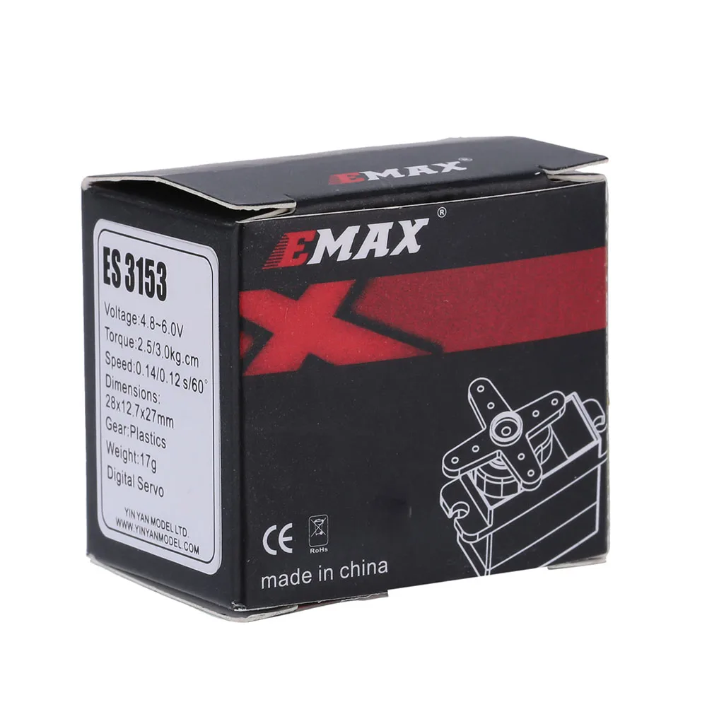 4 pz/lotto EMAX ES3153 Mini Formato Ad Alta Coppia 17g Servo Digitale 2.5KG 0.14sec Per Align trex 450