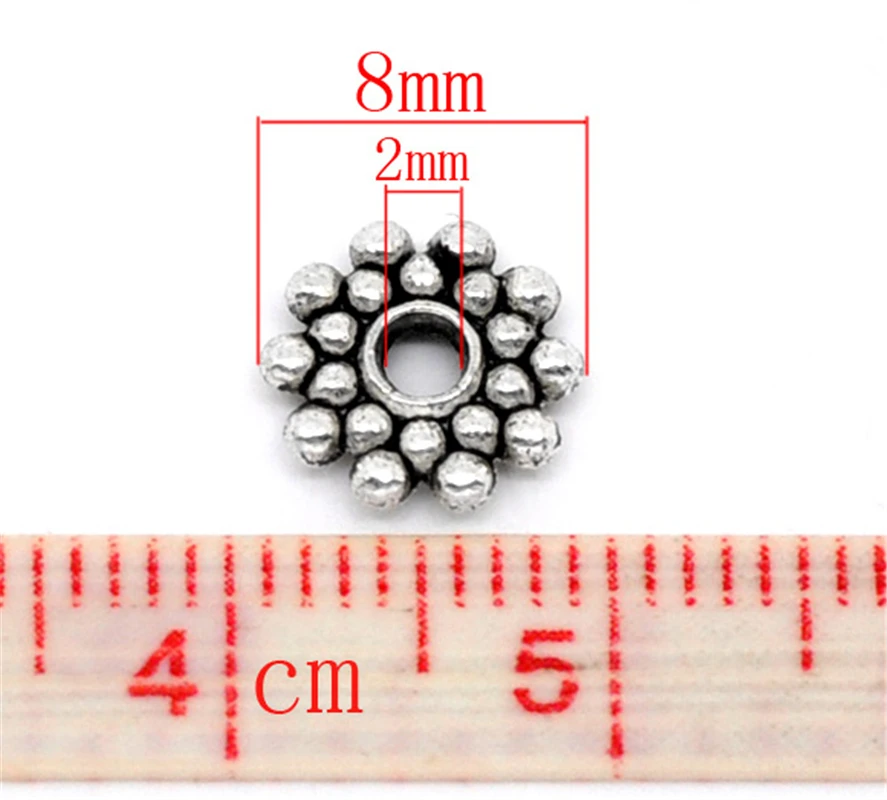 DoreenBeads 100PCs Snowflake Spacers Beads Findings 8mm Dia. (B00817), yiwu