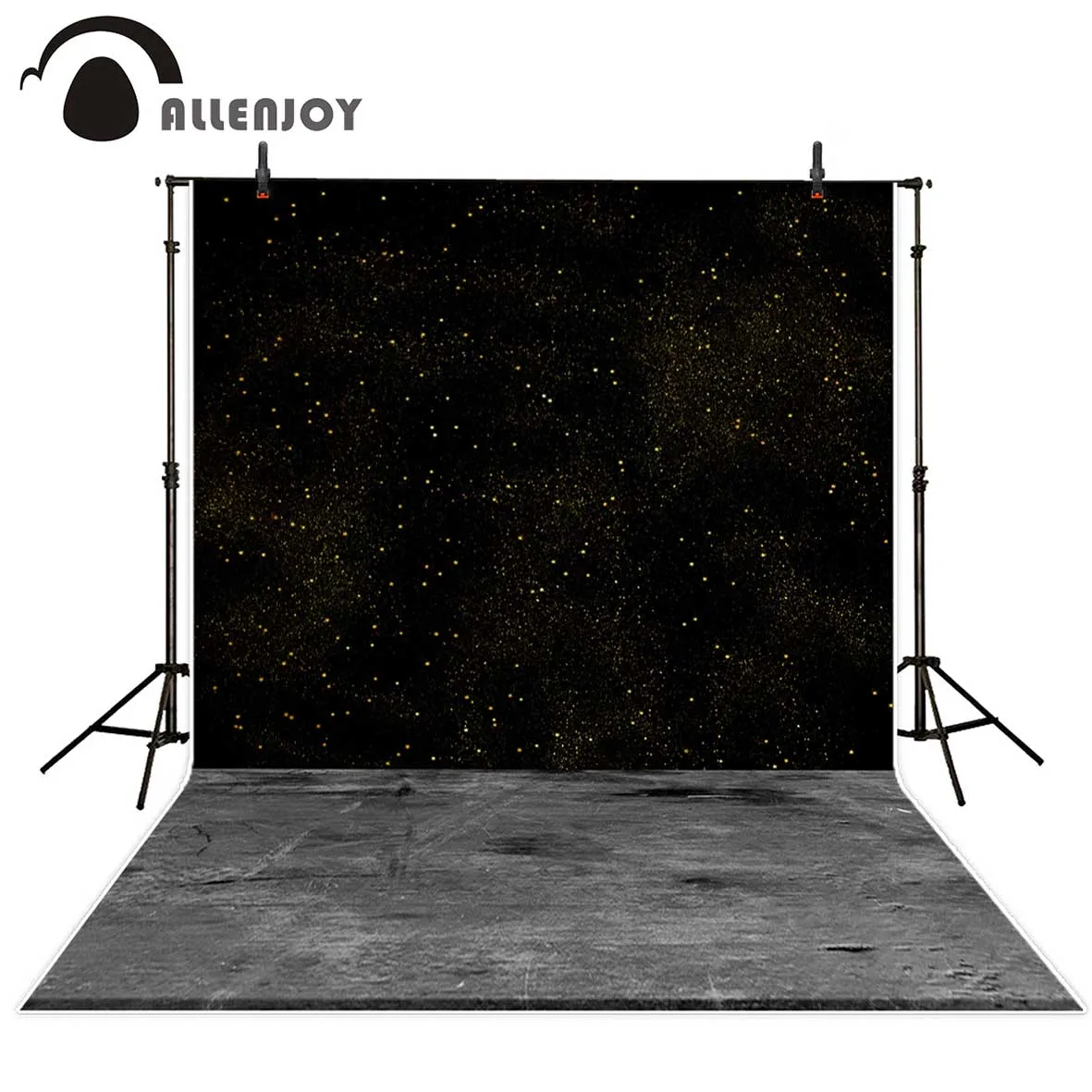 

Allenjoy photography background Dark black night wood floor stars Sky Bokeh backdrop Photo background studio camera fotografica