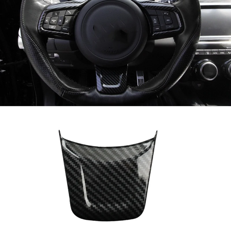 Car Steering wheel Button frame Covers Trim ABS Carbon Fiber/Matte Styling accessories For Jaguar F-PACE f pace 2016 2017 2018