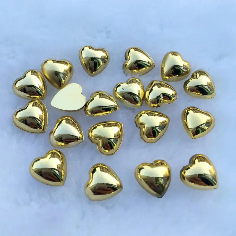 GLITTERS 30PCS 10 mm küünte südamekujuline küünte kunstikaunistus küünekleebis kuldne hõbedast küünte tööriist -S91