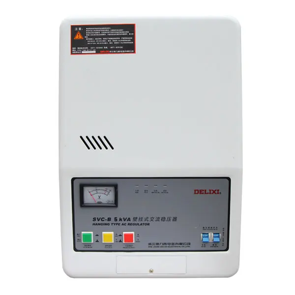 DELIXI Single Phase AC Voltage Regulator SVC-B 5000VA Wall-mounted Voltage Stabilizer 220V 3KW input 150-250V for household labs