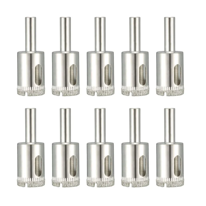 18mm Diamond Coated Glass Hole Saw Drill Bits for Ceramic Tile Marble Rock Porcelain 10 Pcs