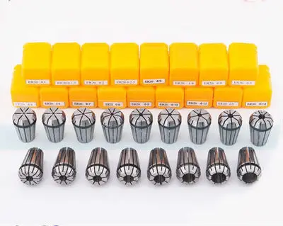 送料無料、er20コレットとナッツ5ピースer20コレット4ミリメートル、6ミリメートル、8ミリメートル、10ミリメートル12ミリメートル+ 1ピースer20ナット用スピンドル