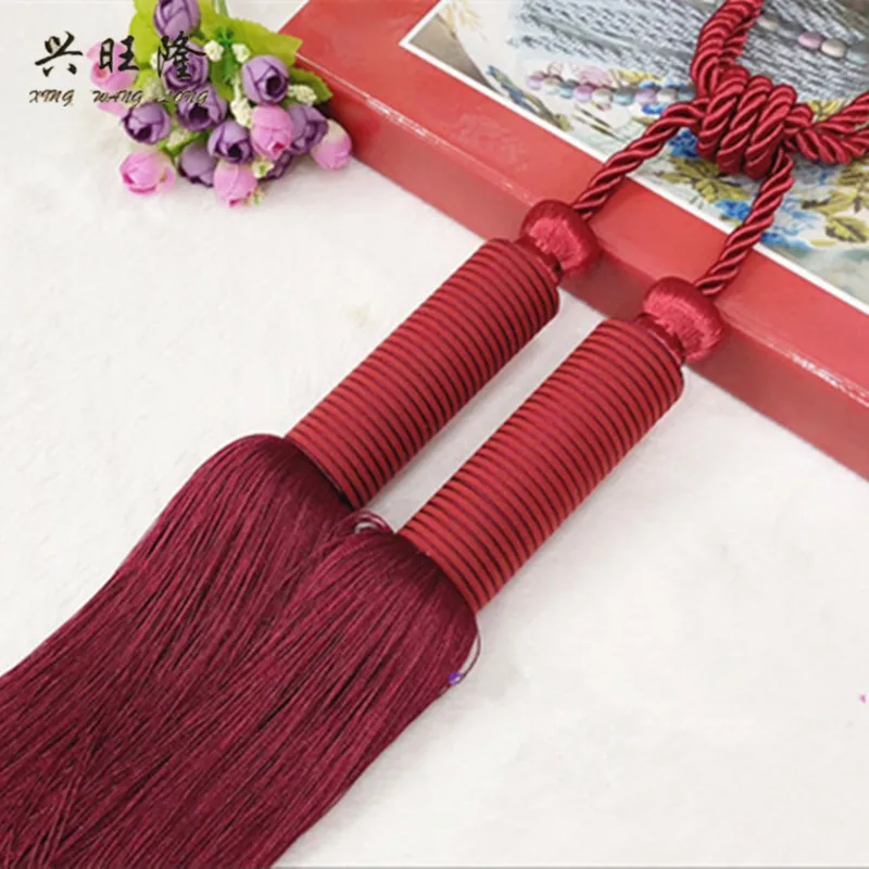 

XWL 2Pcs Handmade Curtain Tiebacks Tassel Fringe Hanging Belts Buckle Tieback Curtain Accessories Decorative Strap Ropes Tieback