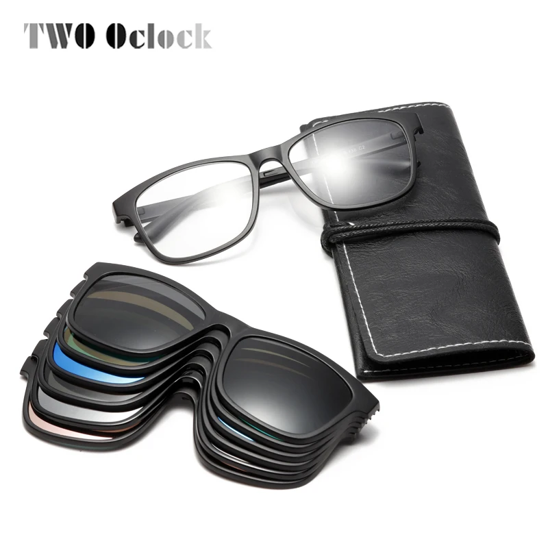 

TWO Oclock Magnet Sunglasses Men Polarized Clip On Sunglass Women 3D Night Vision Glasses Support Customize Diopters Lens A2201