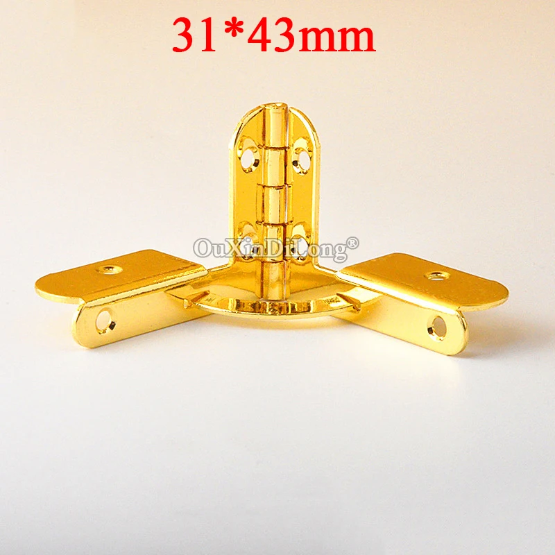 

BRAND NEW 200PCS 31X43mm Metal Box Hinges Quadrant Hinges for DIY Wooden Cases Jewelry Gift Box Humidor Hinges Gold Tone