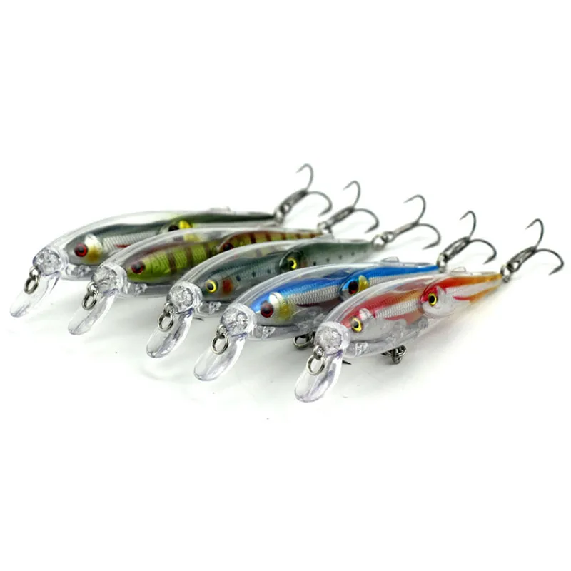 

Plastic Hard 5pcs Fishing Lures Tackle Minnow Artificial Lure Swimbait 10.5cm/11g/6# Hooks