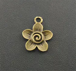 10pcs Bronze Flower Bead Charms Bracelet Necklace Jewelry Making Handmade 20x22mm A192