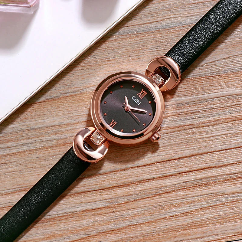 GEDI muñeca relojes de mujer de lujo mujer reloj de moda Montre Femme 2019 cuarzo reloj Relogio femenino 8 MM Ultra- delgado nuevo