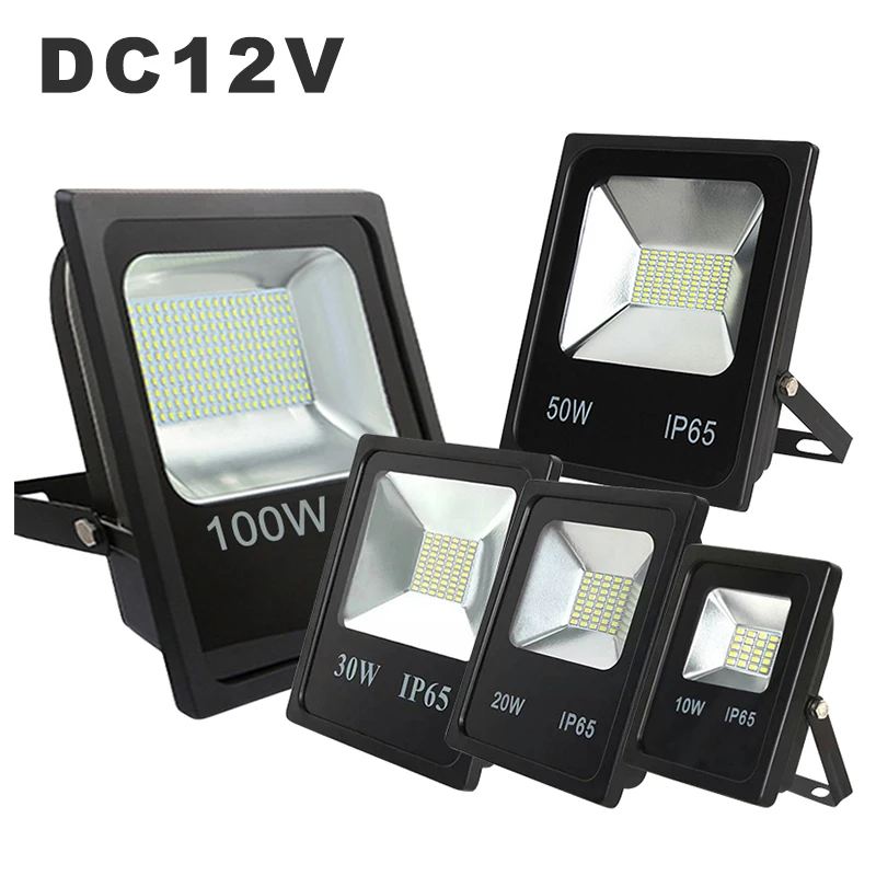 

Low Voltage DC 12V LED Floodlight Waterproof IP65 10W 20W 30W 50W 100W White DC12V LED Flood Light Outdoor Spotlight Reflector