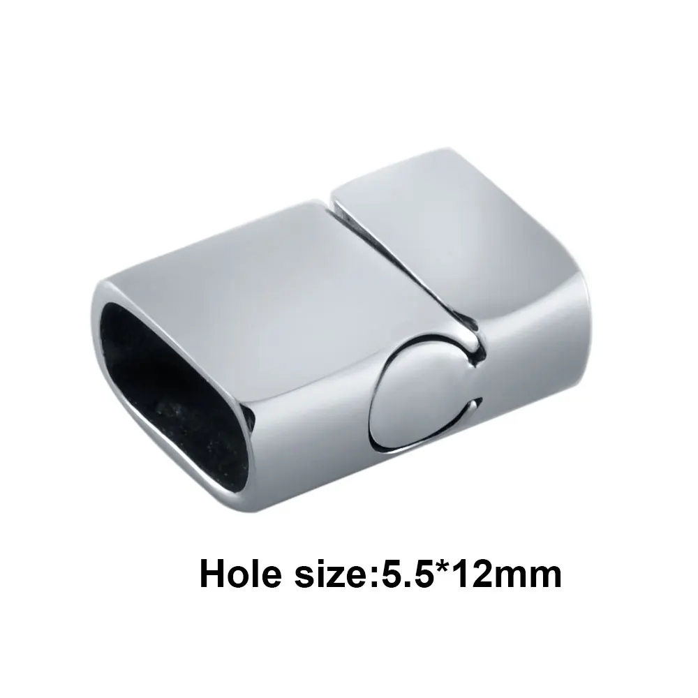 

316l Stainless Steel 5.5*12mm Square Magnetic Clasps For Jewelry Making Flat Leather Cord Bracelet Metal Connectors DIY Findings