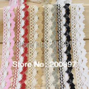 2.5cm pure cotton cluny lace trims DIY garment color lace 20meters a lot 6 styles choices