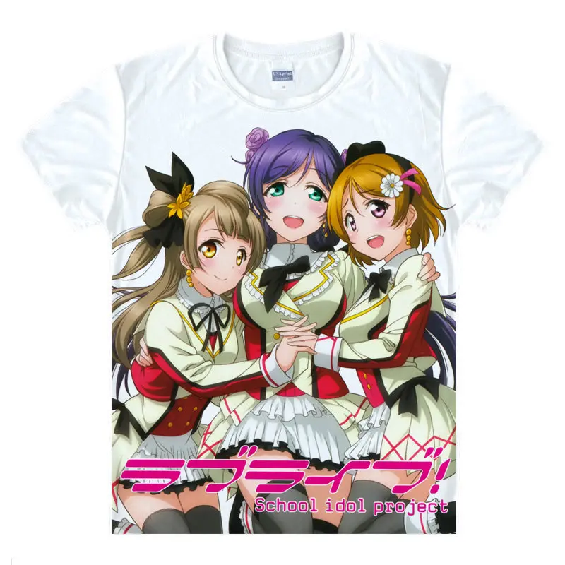 lovelive T-Shirt Rin Hoshizora Shirt Cool T-Shirts anime and manga awesome top Printed T Shirts cosplay costume anime cute top A