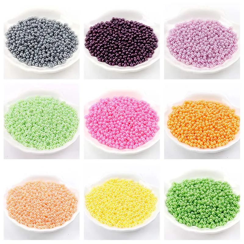 34 colors 4/6/8/10mm Round Imitation ABS Pearl Beads For Jewelry making Craft Scrapbook Decoration DIY Sewing Craft Supplies