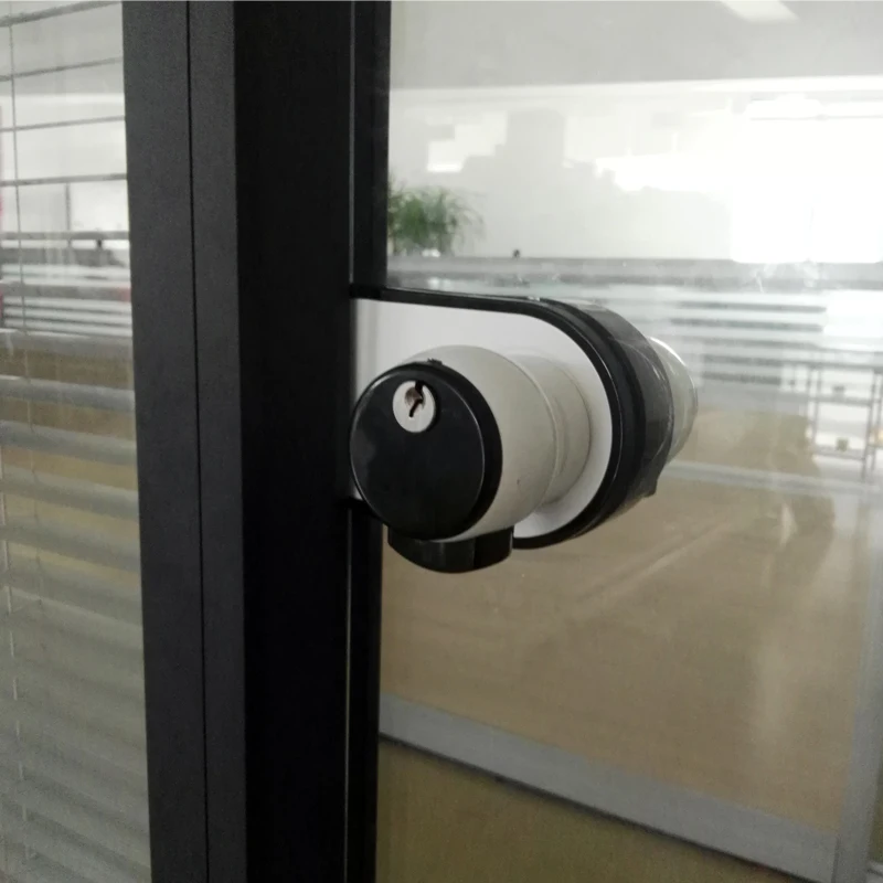 Imagem -03 - Botão de Bloqueio da Porta de Vidro do Escritório com Chave Simples e Dupla Abertura Forma Panda Preto e Branco