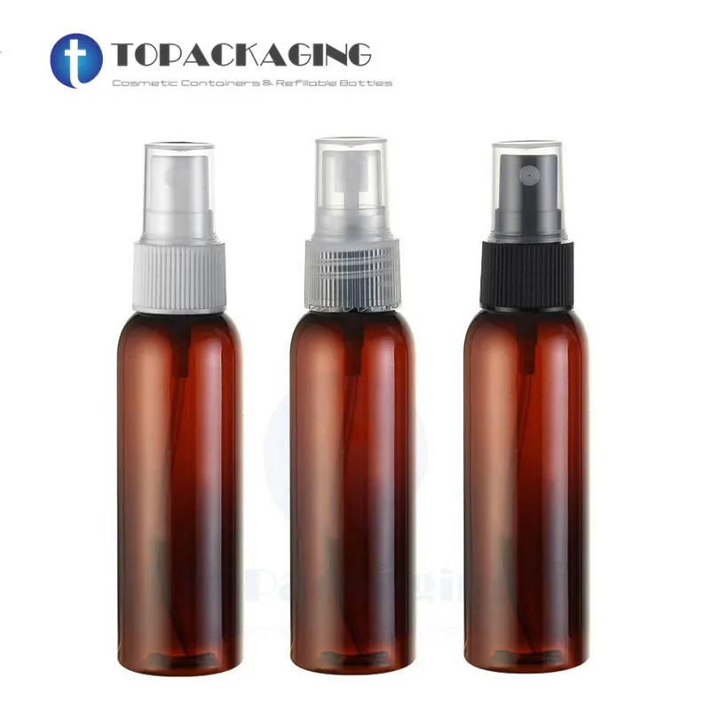 

30PCS*60ML Spray Pump Bottle Fine Mist Atomizer Amber Plastic Cosmetic Container Empty Perfume Refillable Packing Parfume Makeup