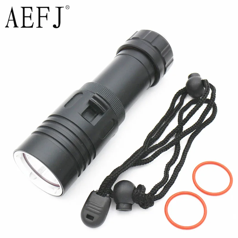 Waterproof IPX8 Diving Flashlight L2 Yellow White LED Torch Dive Underwater 80M Lamp Light Camping use 26650 18650 Battery