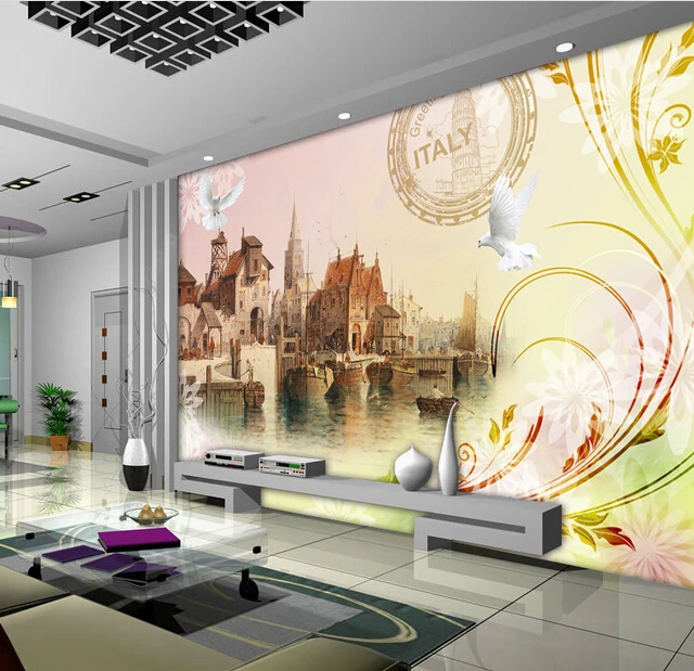 Custom Italian Wallpapers ,the Venice City Government House Church for living room bedroom TV background wall papel de parede