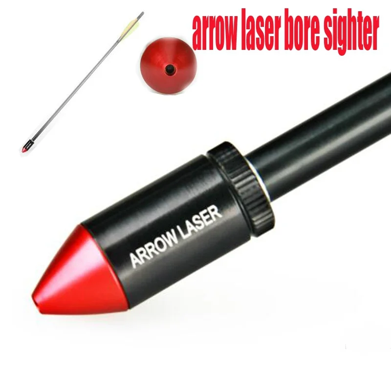 Archry Arrow Red Laser Bore Sight Collimator Red Dot Laser Sight Arrow Shape Laser Target Tool for Hunting Compoundbow Crossbow