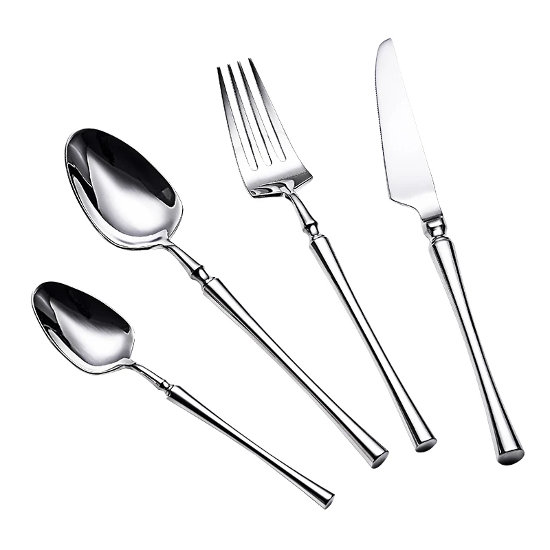 24pcs/lot Korean Food Portable Cutlery 304 Stainless Steel Table Fork Knife Spoon Dinner Set Dinnerware Gold Tableware Sets