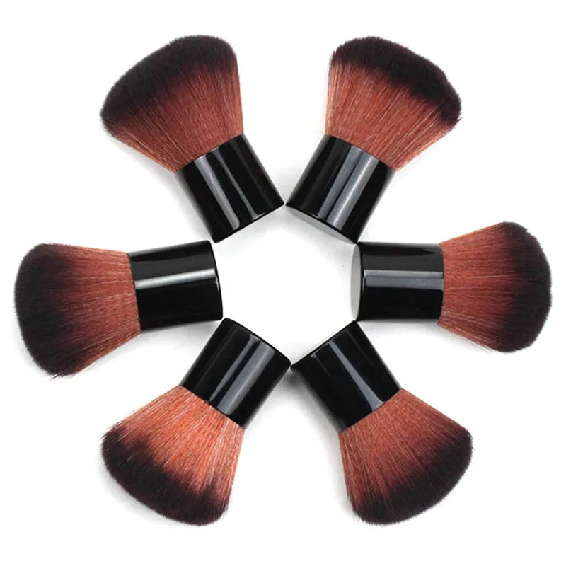 1Set Big Black Makeup Brushes Powder Cosmetic Brush Face Blush Contour Brush Kabuki Nail Brush Makeup Tools With Bag Sculpting