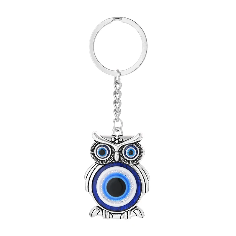 Fooderwerk Jewelry 2019 New Fashion Devil's Eye Palm Owl Pendant Key Chains Zinc Alloy Silver For Men And Women Key Ring