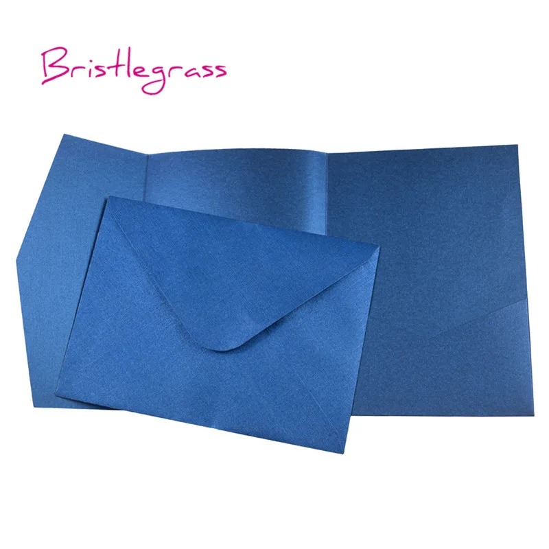 BRISTLEGRASS 1 Set Sample DIY Pocket Fold Invite Wedding Invitation Engagement Business Evening Party Card Envelope Personalised