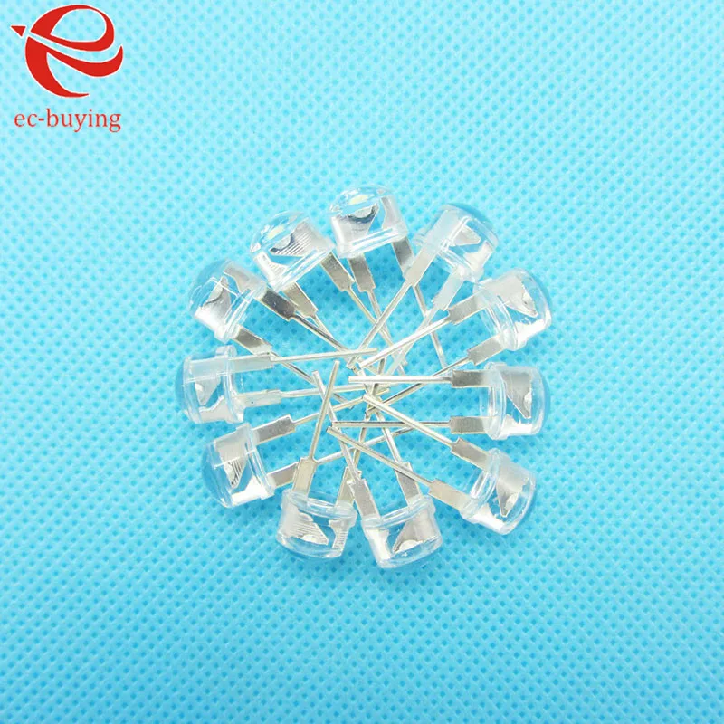 8mm Warm White Straw Hat Light LED Emitting Diode Ultra Bright Lamp Bead Plug-in DIY Kit Practice Wide Angle 8 mm 10 pcs/lot