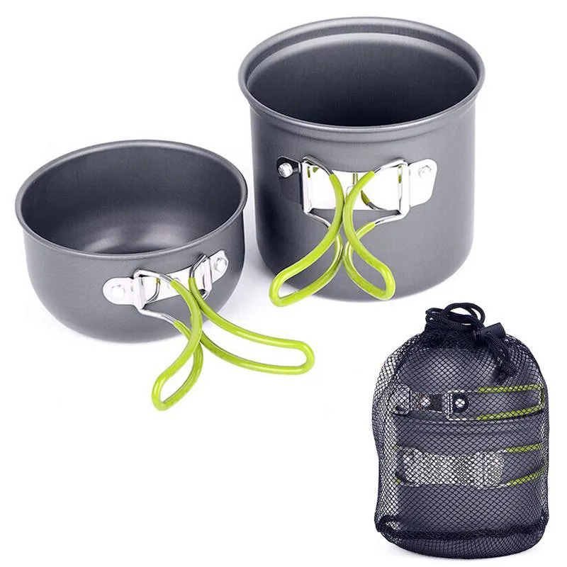 Outdoor Camping Cookware Set Cooker Pot Set Stove Folding Fork Set Portable Field Burner Tableware For Picnic Hiking Backpacking