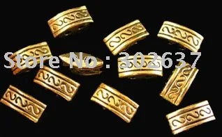 

210pcs Antiqued gold plt 2 holes carved spacer beads A33G