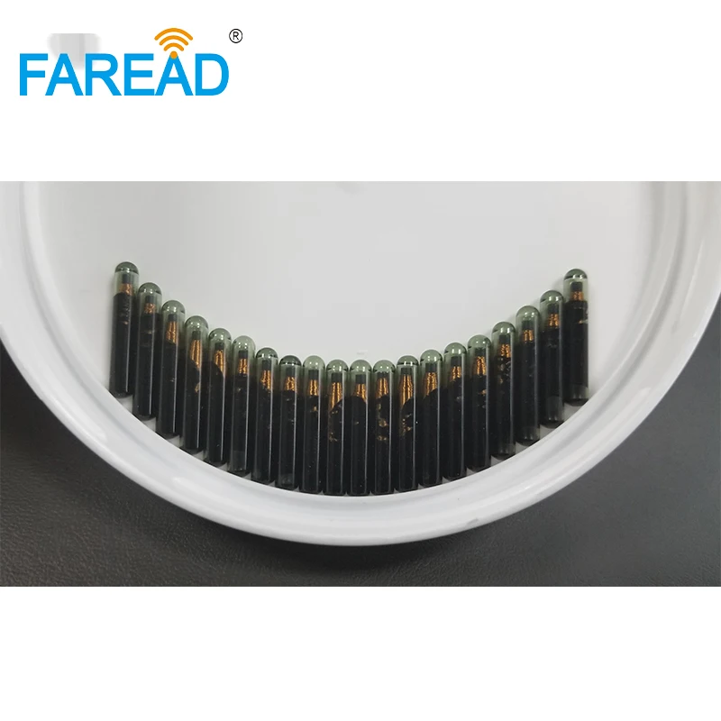 10pcs 4*22mm Mircochip EM4305 Bioglass Rfid 트랜스 폰더 수동 양식업 동물 디지털 애완 동물 ID 태그 칩 식별자